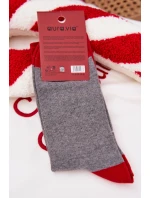 Pánské vánoční ponožky se Santou a nápisem – šedé Pánské vánoční ponožky se Santou a nápisem – šedé