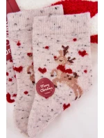 Dámské vánoční ponožky s motivem soba a srdíček – šedé (vlna alpaka) Dámské vánoční ponožky s motivem soba a srdíček – šedé (vlna alpaka)