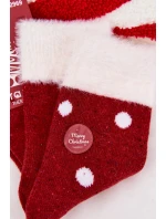 Dámské vánoční ponožky s chlupem a puntíky – červené (vlna alpaka) Dámské vánoční ponožky s chlupem a puntíky – červené (vlna alpaka)