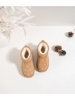 Dětské sněhule zdobené květinami – camel Gracina