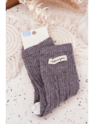 Teplé dámské ponožky s vlnou – tmavě šedé Teplé dámské ponožky s vlnou – tmavě šedé