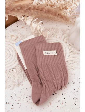 Teplé dámské ponožky s vlnou – hnědé Teplé dámské ponožky s vlnou – hnědé