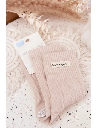 Teplé dámské ponožky s vlnou – béžové Teplé dámské ponožky s vlnou – béžové