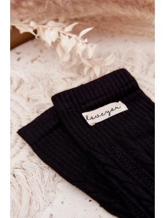 Teplé dámské ponožky s vlnou – černé Teplé dámské ponožky s vlnou – černé