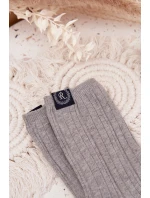 Dámské bavlněné ponožky s pruhy – světle šedé