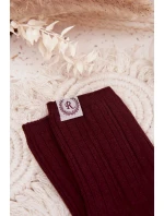 Dámské bavlněné ponožky s pruhy – bordové Dámské bavlněné ponožky s pruhy – bordové