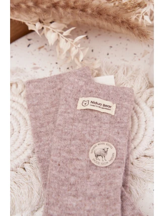 Dámské teplé vlněné ponožky s nášivkou – béžové Dámské teplé vlněné ponožky s nášivkou – béžové