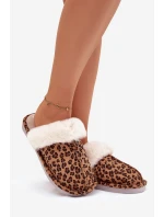 Dámské domácí pantofle s kožíškem – panterka Aceline