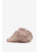 Dámské domácí pantofle s kožíškem – béžové Iseline