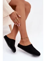 Dámské domácí pantofle z eko semiše – černé Kalvess