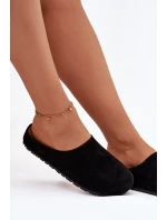 Dámské domácí pantofle z eko semiše – černé Kalvess