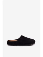 Dámské domácí pantofle z eko semiše – černé Kalvess