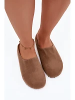 Dámské domácí pantofle z eko semiše – khaki Kalvess Dámské domácí pantofle z eko semiše – khaki Kalvess