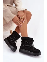 Dámské sněhule na platformě se šněrováním – černé Roselya