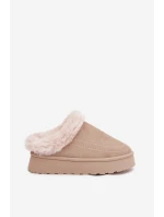 Dámské sněhule na platformě s kožíškem a dekorativním prošíváním – světle béžové Arelina