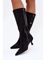 Dámské kozačky s ozdobnými detaily Hovelle – černé