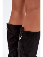 Dámské zateplené kozačky s řasenou – černé Ilvessa Dámské zateplené kozačky s řasenou – černé Ilvessa