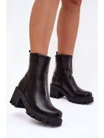 Dámské zateplené botky na masivním sloupku – černé Ameliane Dámské zateplené botky na masivním sloupku – černé Ameliane