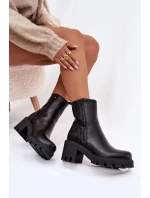 Dámské zateplené botky na masivním sloupku – černé Ameliane Dámské zateplené botky na masivním sloupku – černé Ameliane