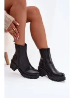 Dámské zateplené botky na masivním sloupku – černé Ameliane Dámské zateplené botky na masivním sloupku – černé Ameliane