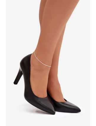 Dámské eko-kožené lodičky Sergio Leone – černé Dámské eko-kožené lodičky Sergio Leone – černé