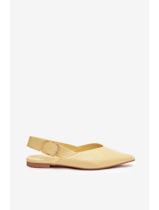 Dámské lakované baleríny s přezkou Rinalle – žluté