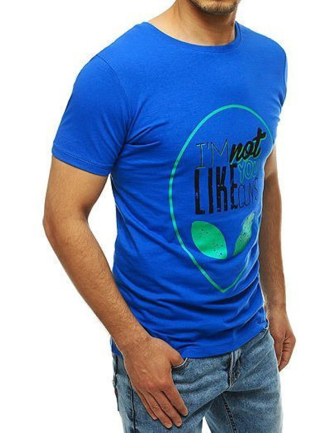 Modré pánské tričko s potiskem RX4156