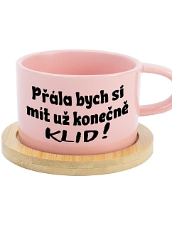 PŘÁLA BYCH SI MÍT UŽ KONEČNĚ KLID! - růžový hrníček makronka 200 ml