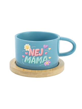 NEJ MÁMA - modrý hrníček makronka 200 ml