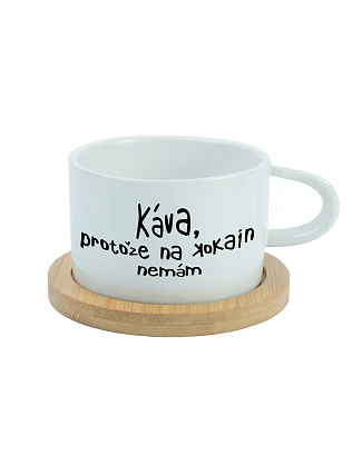 KÁVA, PROTOŽE NA KOKAIN NEMÁM - bílý hrníček makronka 200 ml KÁVA, PROTOŽE NA KOKAIN NEMÁM - bílý hrníček makronka 200 ml