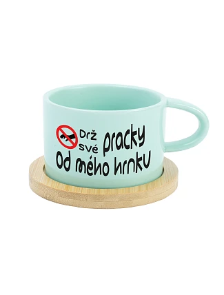 DRŽ SVÉ PRACKY OD MÉHO HRNKU - mint hrníček makronka 200 ml DRŽ SVÉ PRACKY OD MÉHO HRNKU - mint hrníček makronka 200 ml