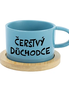 ČERSTVÝ DŮCHODCE - modrý hrníček makronka 200 ml