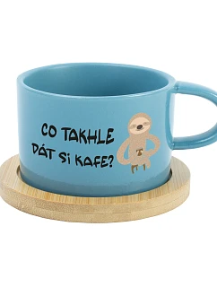 CO TAKHLE DÁT SI KAFE? - modrý hrníček makronka 200 ml