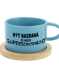BÝT NASRANÁ JE MOJE SUPERSCHOPNOST - modrý hrníček makronka 200 ml