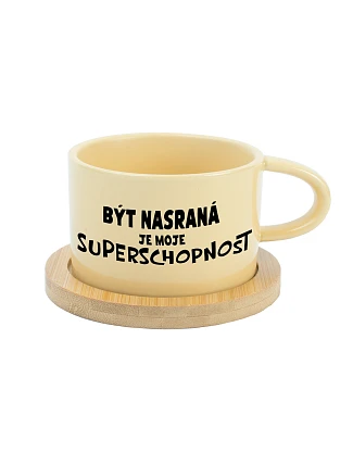 BÝT NASRANÁ JE MOJE SUPERSCHOPNOST - žlutý hrníček makronka 200 ml