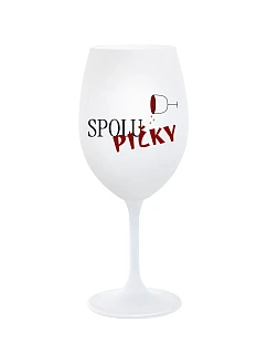 SPOLUPIČKY - bílá sklenice na víno 350 ml