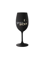 SPOLUPIČKY - černá sklenice na víno 350 ml