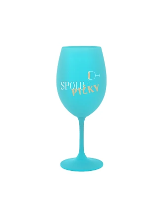 SPOLUPIČKY - tyrkysová sklenice na víno 350 ml SPOLUPIČKY - tyrkysová sklenice na víno 350 ml