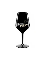 SPOLUPIČKY - černá nerozbitná sklenice na víno 470 ml