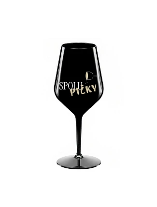 SPOLUPIČKY - černá nerozbitná sklenice na víno 470 ml