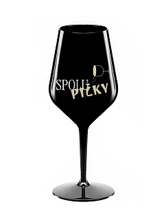 SPOLUPIČKY - černá nerozbitná sklenice na víno 470 ml
