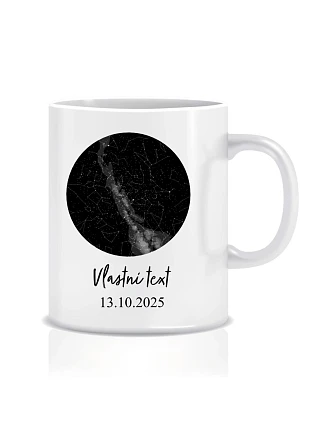 Personalizovaný klasický bílý hrníček 300 ml s hvězdnou mapou