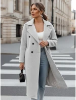 Dámský oversize kabát CASHMELY s dlouhým vázáním šedý FashionStreet NY0713 Dámský oversize kabát CASHMELY s dlouhým vázáním šedý FashionStreet NY0713