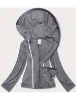 Pružná šedá mikina s kapucí (20318)