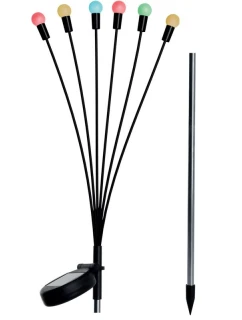 SOLÁRNÍ LAMPA TANČÍCÍ VE VĚTRU BAREVNÉ KOULE 6 LED 72CM