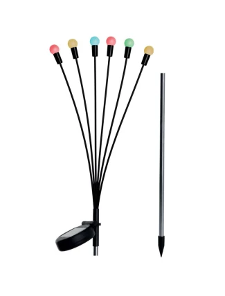 SOLÁRNÍ LAMPA TANČÍCÍ VE VĚTRU BAREVNÉ KOULE 6 LED 72CM