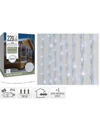 VÁNOČNÍ STROM SVĚTLA VODOPÁD VENKOVNÍ SVĚTLO OPONA 220 VEDL STUDENÁ BÍLÁ 5 RYCHLOSTÍ