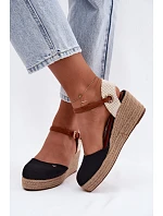 Dámské sandály Espadryle na platformě Wrangler 20261087-25Y Černé Dámské sandály Espadryle na platformě Wrangler 20261087-25Y Černé
