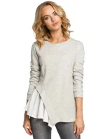 Dámská halenka M333 Světle šedá - MOE Dámská halenka M333 Světle šedá - MOE