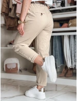 Dámské kalhoty chinos s páskem RELCIX lUY2585 béžové - FashionStreet 